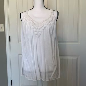 Chaus Denim Brand White Tank Top White Size Medium